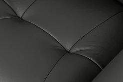 Drehbarer Design Stuhl SIGNATURE schwarz Echtleder 360° Taschenfederkern Metall