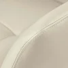 Drehbarer Design Stuhl SIGNATURE beige Echtleder 360° Taschenfederkern schwarz Metall