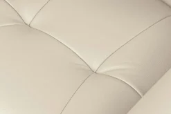Drehbarer Design Stuhl SIGNATURE beige Echtleder 360° Taschenfederkern schwarz Metall
