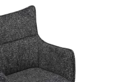 Drehbarer Design Stuhl VOGUE anthrazit natur Strukturstoff Eichenholz 360° mit Armlehne