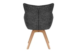 Drehbarer Design Stuhl VOGUE anthrazit natur Strukturstoff Eichenholz 360° mit Armlehne