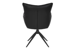 Drehbarer Design Stuhl VOGUE schwarz Kunstleder Metall 360° mit Armlehne