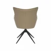 Drehbarer Design Stuhl VOGUE taupe Kunstleder Metall 360° mit Armlehne