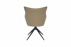 Drehbarer Design Stuhl VOGUE taupe Kunstleder Metall 360° mit Armlehne