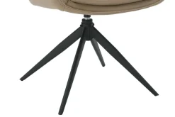 Drehbarer Design Stuhl VOGUE taupe Kunstleder Metall 360° mit Armlehne