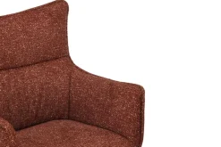 Drehbarer Design Stuhl VOGUE rost braun natur Strukturstoff Eichenholz 360° mit Armlehne