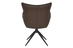 Drehbarer Design Stuhl VOGUE brandy braun Kunstleder schwarz Metall 360° mit Armlehne
