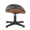 Drehbarer Hocker VOGUE COMFORT schwarz Kunstleder braun Walnuss-Design