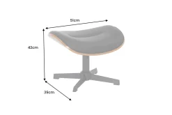 Drehbarer Hocker VOGUE COMFORT schwarz Kunstleder braun Walnuss-Design