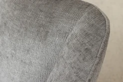 Drehbarer Retro Stuhl AVIGNON grau Chenille schwarze Metallbeine
