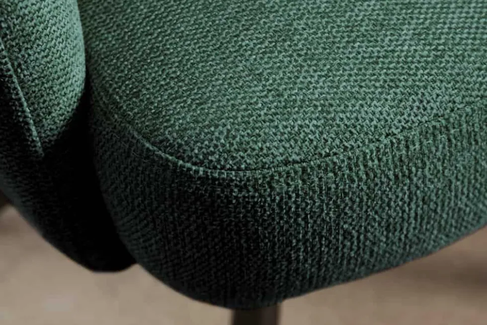 Drehbarer Retro Stuhl BIG GEORGE grün mit Armlehnen und Taschenfederkernpolsterung