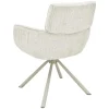 Drehbarer Retro Stuhl UNIQUE beige Chenille Cremona Metall champagner-beige
