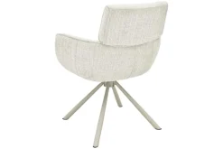 Drehbarer Retro Stuhl UNIQUE beige Chenille Cremona Metall champagner-beige