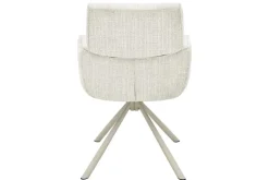 Drehbarer Retro Stuhl UNIQUE beige Chenille Cremona Metall champagner-beige