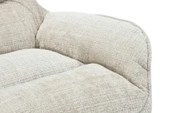 Drehbarer Sessel CLOUD champagner beige Chenille schwarz Metall