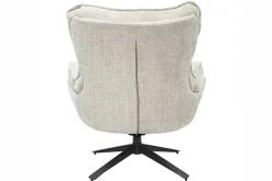 Drehbarer Sessel CLOUD champagner beige Chenille schwarz Metall