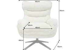 Drehbarer Sessel CLOUD champagner beige Chenille schwarz Metall