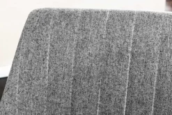 Drehbarer Sessel LOUNGER grau Strukturstoff Metallgestell schwarz