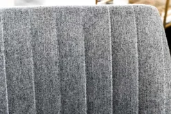 Drehbarer Sessel LOUNGER grau Strukturstoff Metallgestell schwarz