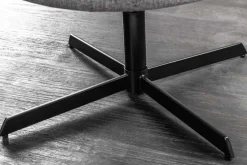 Drehbarer Sessel LOUNGER grau Strukturstoff Metallgestell schwarz