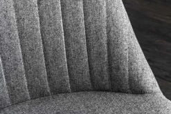 Drehbarer Sessel LOUNGER grau Strukturstoff Metallgestell schwarz