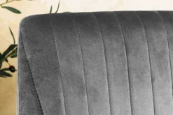 Drehbarer Sessel LOUNGER grau gold Samt Modern Design