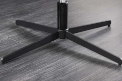 Drehbarer Sessel PAPILLON grau Samt schwarz Metall höhenverstellbar mit Armlehne