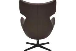 Drehbarer Sessel VOGUE brandy braun Kunstleder schwarze Metallbeine mit Armlehne