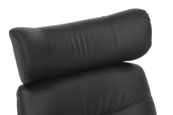 Drehbarer Sessel VOGUE COMFORT schwarz Kunstleder braun Walnuss-Design mit Armlehne