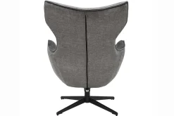 Drehbarer Sessel VOGUE grau Samt schwarze Metallbeine mit Armlehne