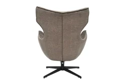 Drehbarer Sessel VOGUE taupe Samt schwarze Metallbeine mit Armlehne