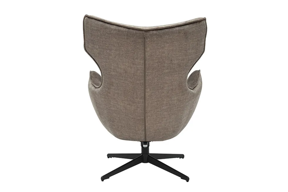 Drehbarer Sessel VOGUE taupe Samt schwarze Metallbeine mit Armlehne