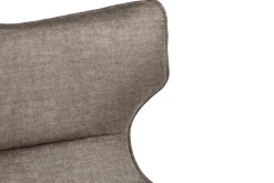 Drehbarer Sessel VOGUE taupe Samt schwarze Metallbeine mit Armlehne
