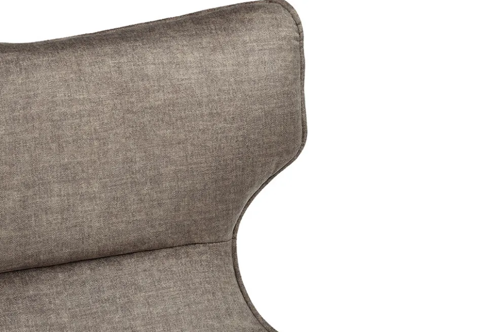 Drehbarer Sessel VOGUE taupe Samt schwarze Metallbeine mit Armlehne