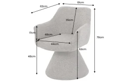 Drehbarer Stuhl AMBIENTO braun Strukturstoff 180° mit Auto-Return Polsterstuhl