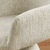 Drehbarer Stuhl AMBIENTO beige Chenille 180° mit Auto-Return Polsterstuhl