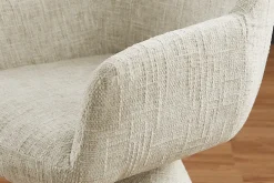 Drehbarer Stuhl AMBIENTO beige Chenille 180° mit Auto-Return Polsterstuhl