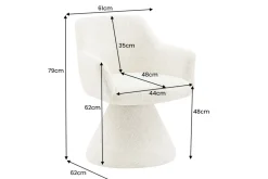 Drehbarer Stuhl AMBIENTO beige Chenille 180° mit Auto-Return Polsterstuhl