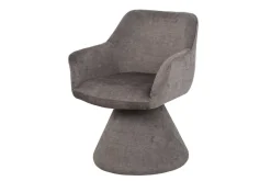 Drehbarer Stuhl AMBIENTO grau Vogue Velours Samt 180° mit Auto-Return Polsterstuhl