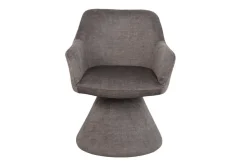 Drehbarer Stuhl AMBIENTO grau Vogue Velours Samt 180° mit Auto-Return Polsterstuhl