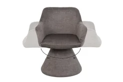 Drehbarer Stuhl AMBIENTO grau Vogue Velours Samt 180° mit Auto-Return Polsterstuhl