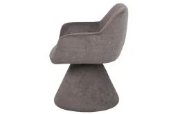 Drehbarer Stuhl AMBIENTO grau Vogue Velours Samt 180° mit Auto-Return Polsterstuhl