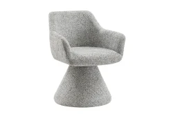 Drehbarer Stuhl AMBIENTO grau Chenille 180° mit Auto-Return Polsterstuhl