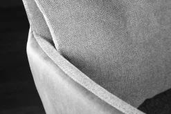 Drehbarer Stuhl BIG GEORGE grau Samt Strukturstoff Armlehnenstuhl Taschenfederkern