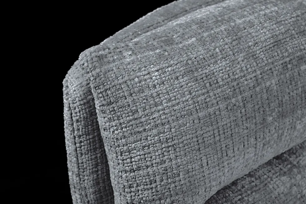 Drehbarer Stuhl BIG GEORGE grau Chenille Cremona natur Buchenholz mit Armlehnen