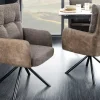 Drehbarer Stuhl BIG GEORGE taupe Microfaser Webstoff Taschenfederkern Metall schwarz