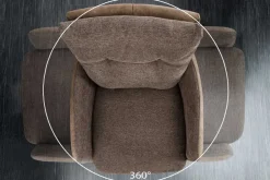 Drehbarer Stuhl BIG GEORGE taupe Microfaser Webstoff Taschenfederkern Metall schwarz