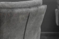 Drehbarer Stuhl BIG GEORGE anthrazit Samt Strukturstoff Armlehne Taschenfederkern