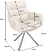 Drehbarer Stuhl BIG GEORGE beige Echtleder Microfaser mit Armlehne schwarze Metallbeine