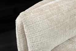 Drehbarer Stuhl BIG GEORGE champagner Chenille Cremona natur Buchenholz mit Armlehnen